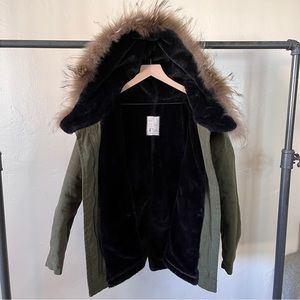 NK Designer Oversized Jacket Fur Hood